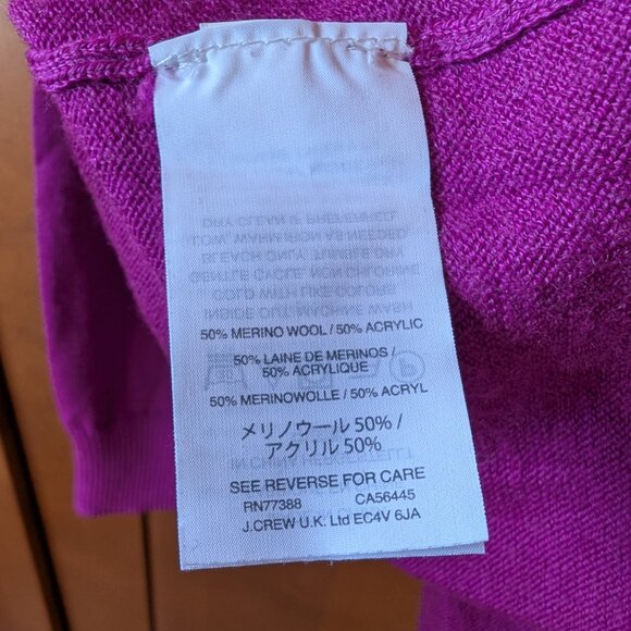 J Crew Merino Wool Cardigan with Velvet Trim - Picture 4 of 7